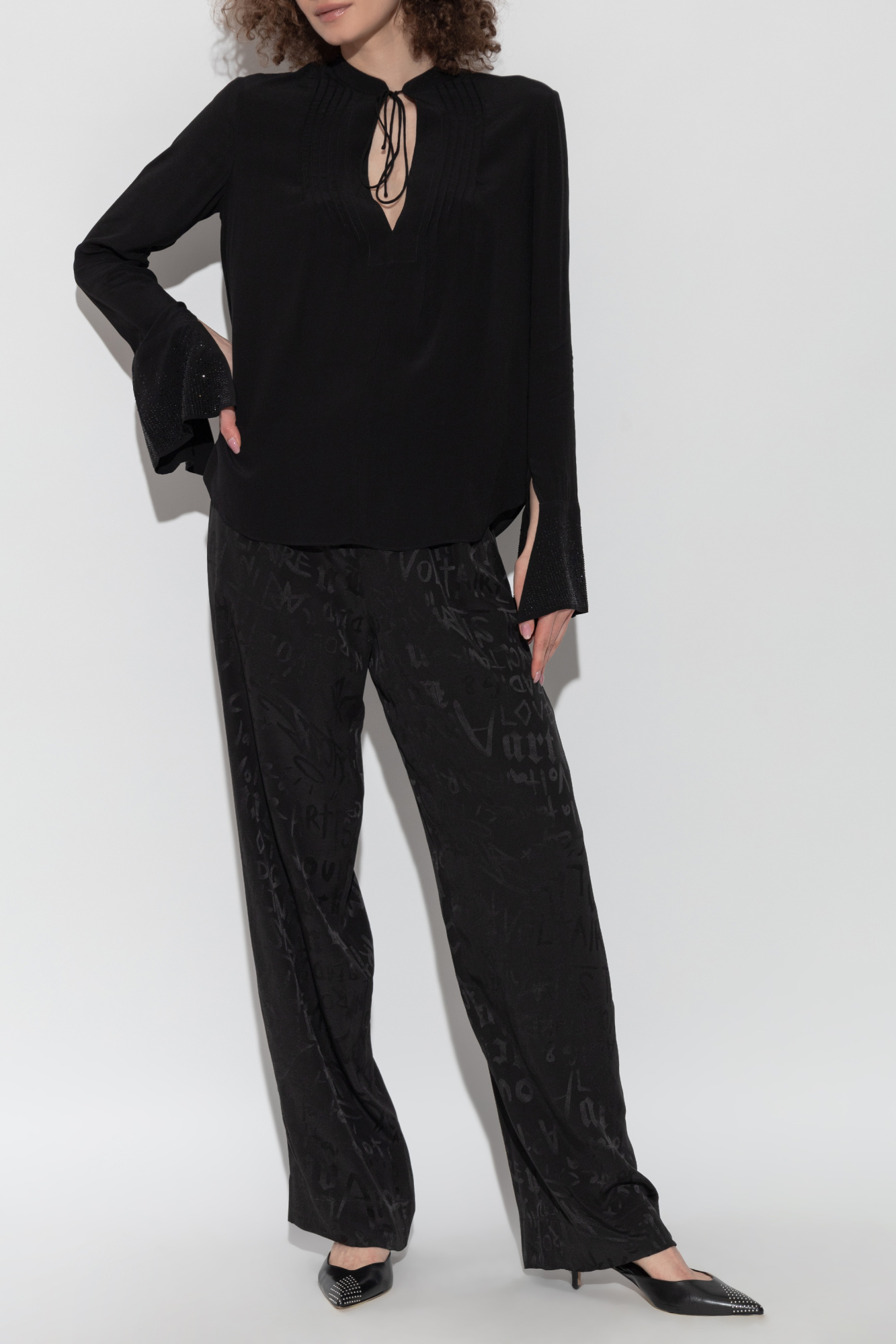 売れ筋商品|||ザディグ エ ヴォルテール シャツ レディース トップス TAIKA - Blouse - black Elegant Black Taika Blouse | Zadig&Voltaire